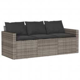 Berkfield Home Beautiful 2 Piece Garden Dining Set with Cushions Grey Poly Rattan - thumbnail 4