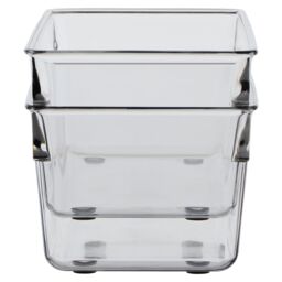 Orsina Versatile Large Set Of Two Kitchen Organisers, Integrated Handle Narrow Storage Boxes, Versatile Boxes in Clear - thumbnail 4