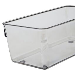 Orsina Versatile Large Set Of Two Kitchen Organisers, Integrated Handle Narrow Storage Boxes, Versatile Boxes in Clear - thumbnail 2