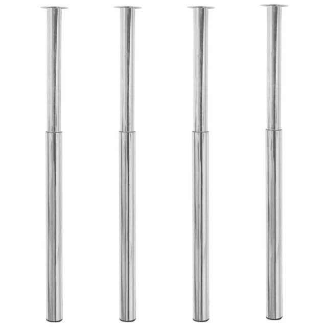 Berkfield Home Telescopic Table Legs 4 pcs Chrome 710 mm-1100 mm in Silver - image 1