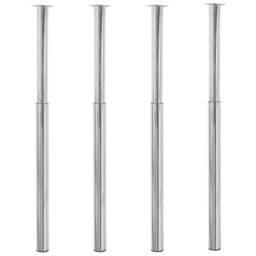 Berkfield Home Telescopic Table Legs 4 pcs Chrome 710 mm-1100 mm in Silver