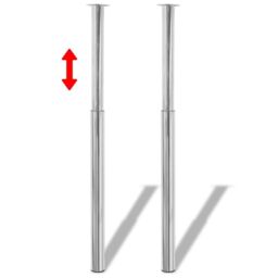 Berkfield Home Telescopic Table Legs 4 pcs Chrome 710 mm-1100 mm in Silver - thumbnail 2