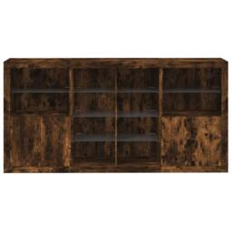 Berkfield Home Sideboard with LED Lights Smoked Oak 202x37x100 cm in Brown - Size: 202 x 37 x 100 cm - thumbnail 6