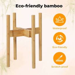 Nordara Levede Bamboo Adjustable Plant Display Stand for Indoor/Outdoor in Natural - thumbnail 5