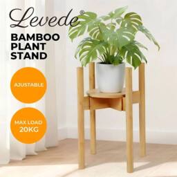 Nordara Levede Bamboo Adjustable Plant Display Stand for Indoor/Outdoor in Natural - thumbnail 3