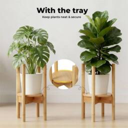 Nordara Levede Bamboo Adjustable Plant Display Stand for Indoor/Outdoor in Natural - thumbnail 4