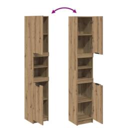 Berkfield Home Bathroom Cabinet Artisan Oak 32x34x188.5 cm Engineered Wood in Brown - thumbnail 7