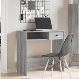 Berkfield Home Desk Grey Sonoma 80x40x75 cm Engineered Wood - Size: 80 x 40 x 75 cm - thumbnail 3