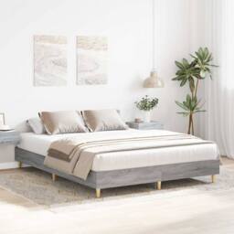 Berkfield Home Bed Frame No Mattress Grey Sonoma 150x200 cm King Size Engineered Wood - thumbnail 3