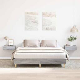Berkfield Home Bed Frame No Mattress Grey Sonoma 150x200 cm King Size Engineered Wood - thumbnail 2