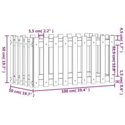 Berkfield Home Garden Raised Bed with Fence Design 100x50x50 cm Impregnated Wood Pine in Brown - Size: 100 x 50 x 50 cm - thumbnail 9