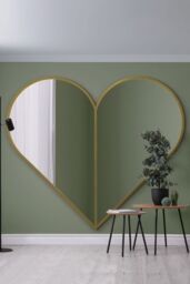 MirrorOutlet Gold Metal Framed Heart Shaped Leaner/Wall Mirror (180CM X 180CM) - Size: 1 Pack - thumbnail 1