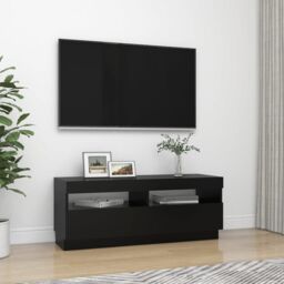 Berkfield Home TV Cabinet with LED Lights Black 100x35x40 cm - Size: 100 x 35 x 40 cm - thumbnail 6