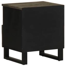 Berkfield Home Bedside Cabinet Black 40x33x46 cm Solid Wood Mango - Size: 40 x 33 x 46 cm - thumbnail 5
