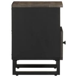 Berkfield Home Bedside Cabinet Black 40x33x46 cm Solid Wood Mango - Size: 40 x 33 x 46 cm - thumbnail 4