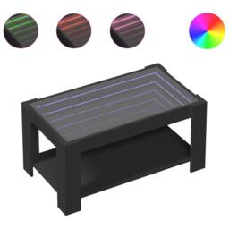 Berkfield Home Decorative Coffee Table with LED Black 93x53x45 cm Engineered Wood - Size: 93 x 53 x 45 cm - thumbnail 3