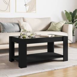 Berkfield Home Decorative Coffee Table with LED Black 93x53x45 cm Engineered Wood - Size: 93 x 53 x 45 cm - thumbnail 4