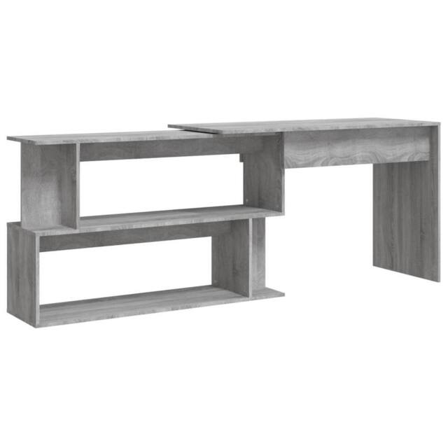 Berkfield Home Corner Desk Grey Sonoma 200x50x76 cm Engineered Wood - Size: 200 x 50 x 76 cm - image 1