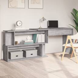 Berkfield Home Corner Desk Grey Sonoma 200x50x76 cm Engineered Wood - Size: 200 x 50 x 76 cm - thumbnail 2