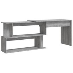 Berkfield Home Corner Desk Grey Sonoma 200x50x76 cm Engineered Wood - Size: 200 x 50 x 76 cm - thumbnail 1