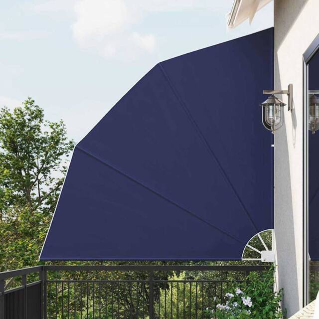 Berkfield Home Balcony Privacy Screen Folding Manual Navy blue 210 x 210 cm Fabric - image 1