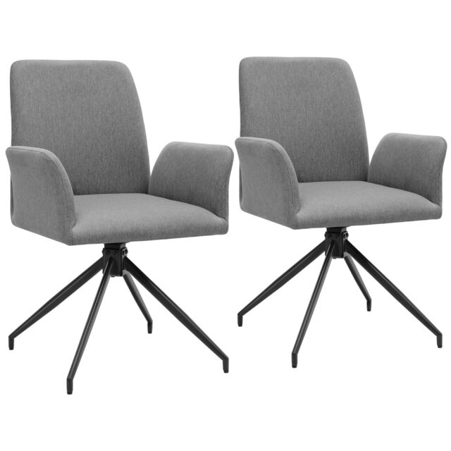 tectake Swivel Chair Daya Set Of 2 - Anthracite in Dark Grey - Size: 2 Pack - image 1