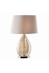 Netlighting Kew Table Lamp Gold Effect Glass Mink Silk Effect E27