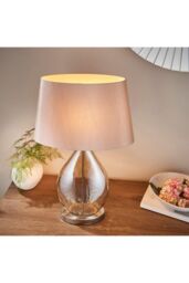Netlighting Kew Table Lamp Gold Effect Glass Mink Silk Effect E27 - thumbnail 5