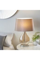 Netlighting Kew Table Lamp Gold Effect Glass Mink Silk Effect E27 - thumbnail 2