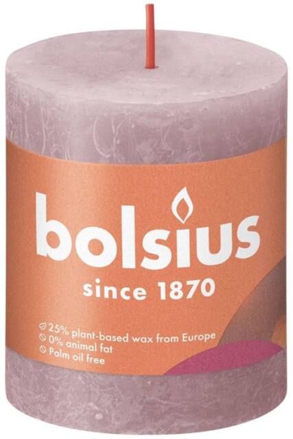 KDMD Ash Rose Bolsius Rustic Shine Pillar Candle 80mm x 68 mm 2 Pack in Dusty Pink - image 1