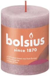 KDMD Ash Rose Bolsius Rustic Shine Pillar Candle 80mm x 68 mm 2 Pack in Dusty Pink - thumbnail 2