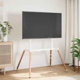 Berkfield Home Easel TV Stand for 37-86 Inch Screen Max VESA 400x600 mm 60 kg in White - thumbnail 1
