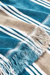CHRISTY 'College' Hammam Inspired Fringed Beach Towel in Teal - thumbnail 4