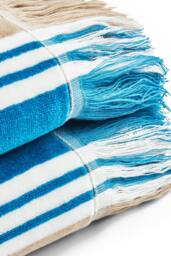 CHRISTY 'College' Hammam Inspired Fringed Beach Towel in Teal - thumbnail 2