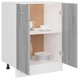 Berkfield Home Premium Bottom Cabinet Grey Sonoma 60x46x81.5 cm Engineered Wood - thumbnail 4