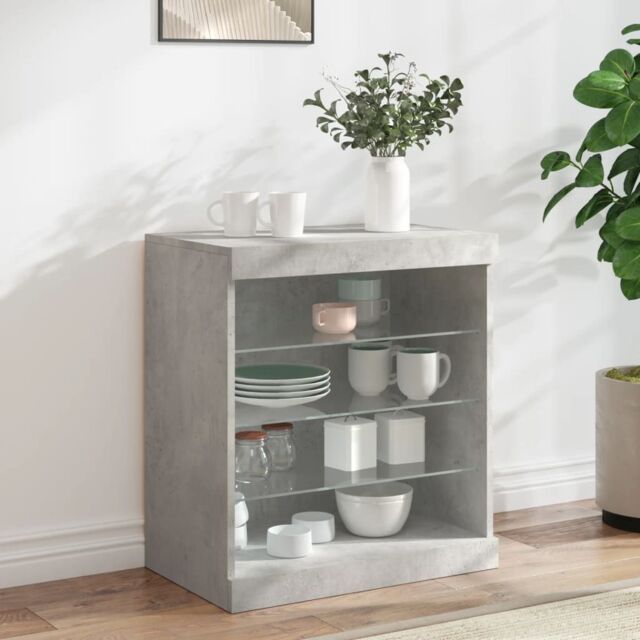 Berkfield Home Sideboard with LED Lights Concrete Grey 60.5x37x67 cm - image 1