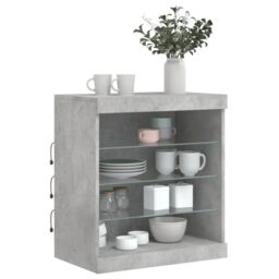 Berkfield Home Sideboard with LED Lights Concrete Grey 60.5x37x67 cm - thumbnail 4