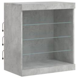 Berkfield Home Sideboard with LED Lights Concrete Grey 60.5x37x67 cm - thumbnail 5