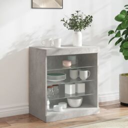 Berkfield Home Sideboard with LED Lights Concrete Grey 60.5x37x67 cm - thumbnail 1