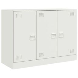 Berkfield Home Sideboard White 99x39x73 cm Steel - Size: 99 x 39 x 73 cm - thumbnail 2