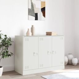 Berkfield Home Sideboard White 99x39x73 cm Steel - Size: 99 x 39 x 73 cm - thumbnail 3