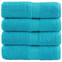 Berkfield Home Premium Guest Towels SOLUND 4 pcs Turquoise 30x50 cm 600 gsm - thumbnail 2