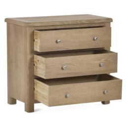 Cheshire Premium Hudson Limed Oak 3 Drawer Chest - Limed Oak in Brown - thumbnail 2