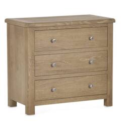 Cheshire Premium Hudson Limed Oak 3 Drawer Chest - Limed Oak in Brown - thumbnail 1
