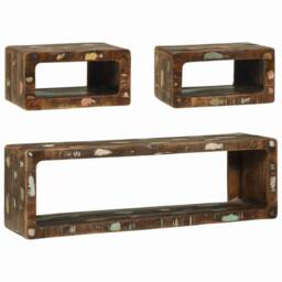Berkfield Home 3 Piece TV Cabinet Set Multicolour Solid Wood Reclaimed - thumbnail 2