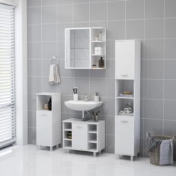 Berkfield Home Bathroom Mirror Cabinet White 62.5x20.5x64 cm Engineered Wood - thumbnail 5