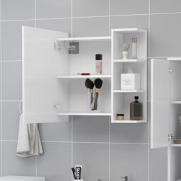 Berkfield Home Bathroom Mirror Cabinet White 62.5x20.5x64 cm Engineered Wood - thumbnail 3