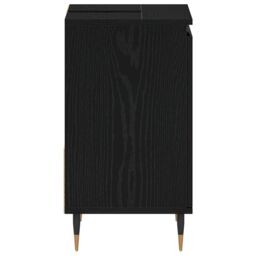 Berkfield Home Bathroom Sink Cabinet Black Oak 65x33x60 cm Engineered Wood - Size: 65 x 33 x 60 cm - thumbnail 7