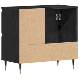 Berkfield Home Bathroom Sink Cabinet Black Oak 65x33x60 cm Engineered Wood - Size: 65 x 33 x 60 cm - thumbnail 8