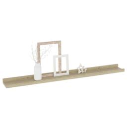 Berkfield Home Decorative Wall Shelves 2 pcs Sonoma Oak 80x9x3 cm in Light Tan - Size: 80 x 9 x 3 cm